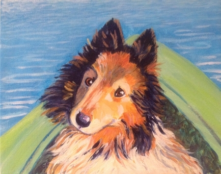 Sadie in her Kayak